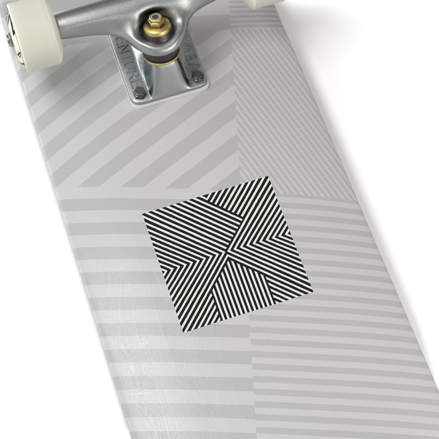 Geometric Black & White Stripe Square Stickers — Optical Illusion Pattern (Indoor/Outdoor)