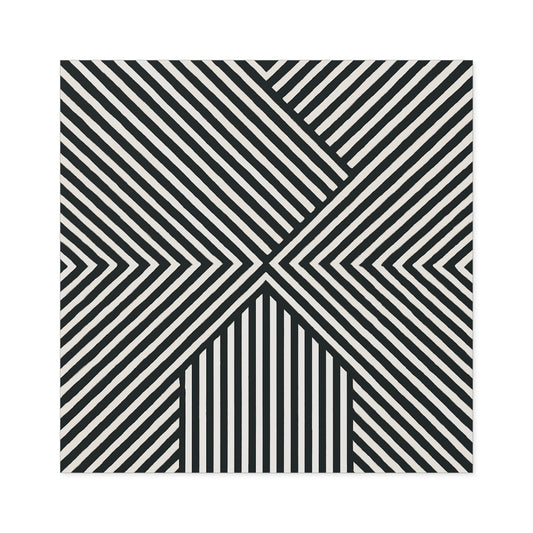 Geometric Black & White Stripe Square Stickers — Optical Illusion Pattern (Indoor/Outdoor)