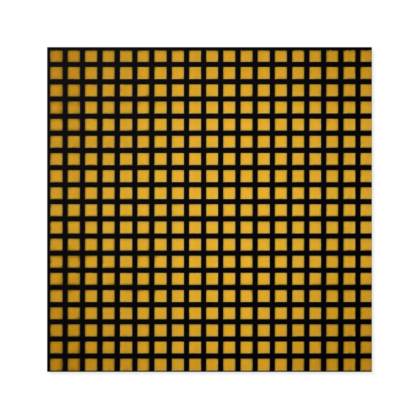 Square Sticker — Black Grid on Gold Pattern (Indoor/Outdoor)